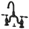 Kingston Brass Bridge Bathroom Faucet with Brass PopUp, Matte Black KS7990TAL - alternate 1